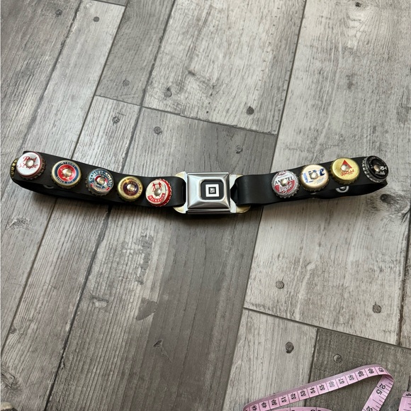 Vintage Buckle Bottle Cap Seatbelt Belt Beer - Picture 5 of 7